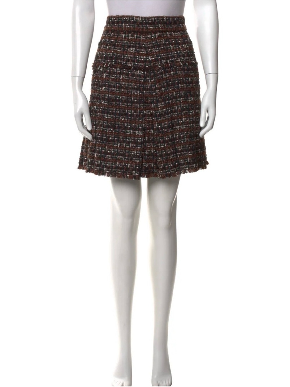 Dolce & Gabbana Brown Tweed A-Line Mini Skirt Size:38 - US2/4 - XS